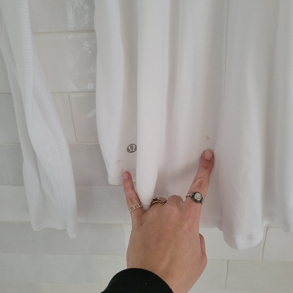 Lululemon Digni Tee Long Sleeve Top Shirt White Tonka Stripe Jersey Knit Soft - Picture 5 of 8